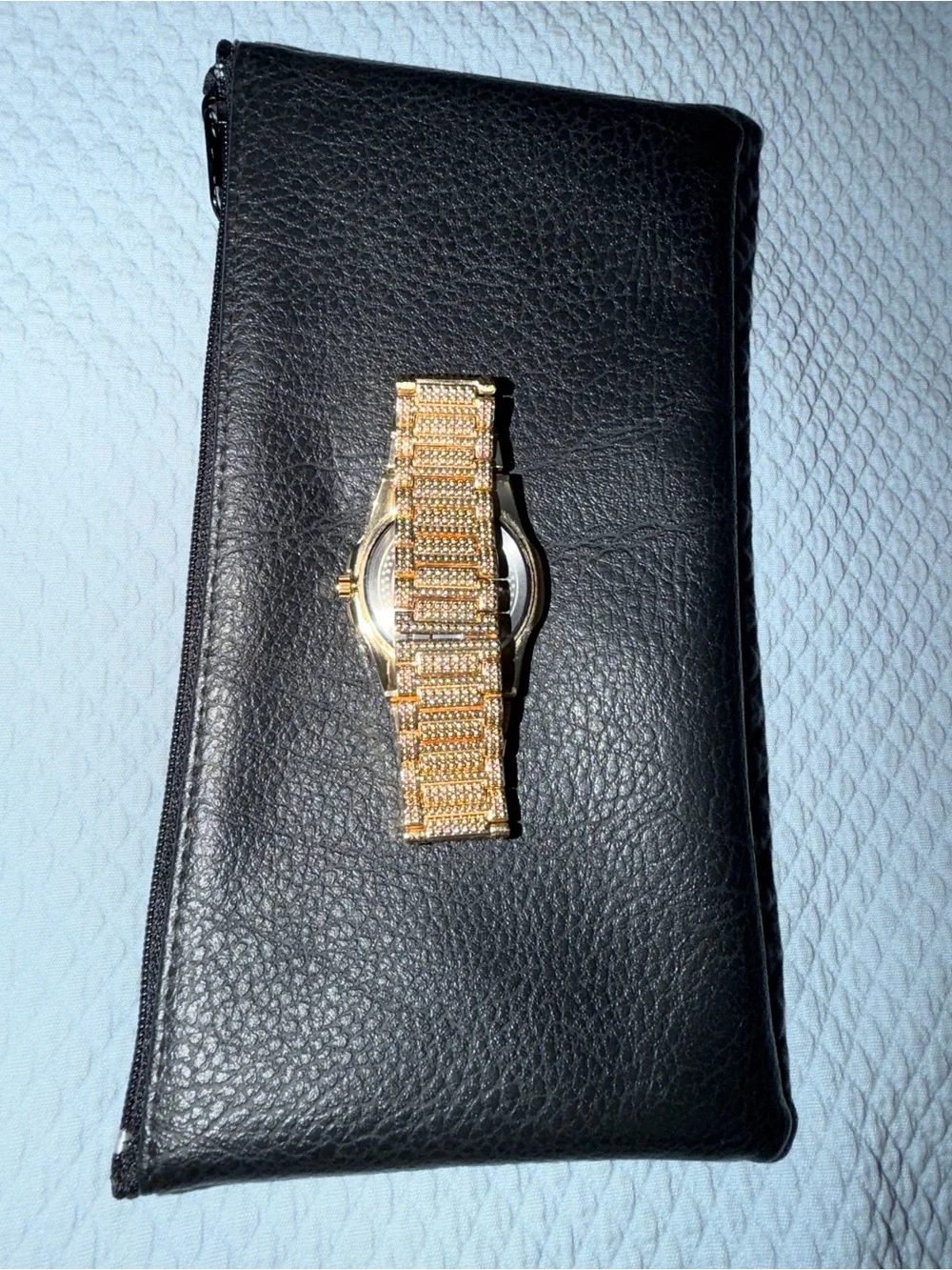 Pintime Iced Out Vintage Two Tone Gold Silver Lab Diamond Stainless Steel Watch